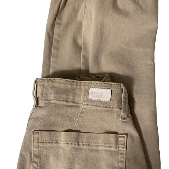 Paige Joggers Womens Size 27 Grosgrain Side Stripe Ankle Zip Color Vintage Oak - Picture 6 of 9